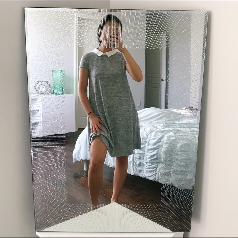 Forever 21 Gray Collared T-Shirt Dress